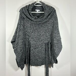 New York & Company Women's Gray Sweater Poncho